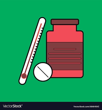 Flat icon design collection thermometer with bank vector image