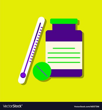 Flat icon design collection thermometer with bank vector image