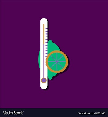 Flat icon design collection thermometer with vector image