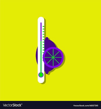 Flat icon design collection thermometer with vector image