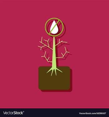 Flat icon design collection thirsty plant in vector image