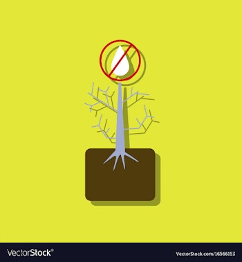 Flat icon design collection thirsty plant in vector image