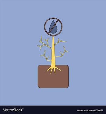 Flat icon design collection thirsty plant vector image