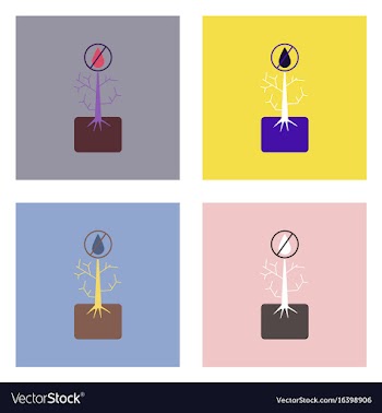 Flat icon design collection thirsty plant vector image
