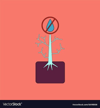 Flat icon design collection thirsty plant vector image