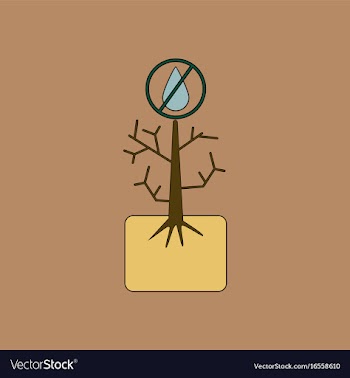 Flat icon design collection thirsty plant vector image