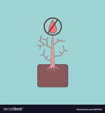 Flat icon design collection thirsty plant vector image