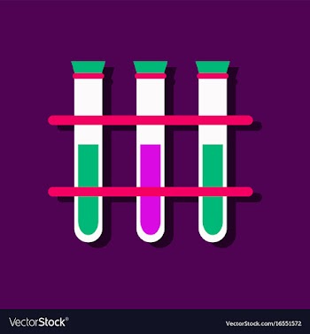 Flat icon design collection three test tube in vector image