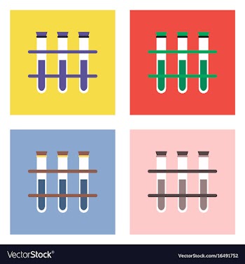 Flat icon design collection three test tube vector image