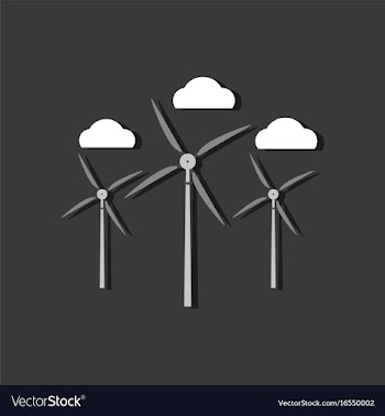 Flat icon design collection three wind turbines vector image