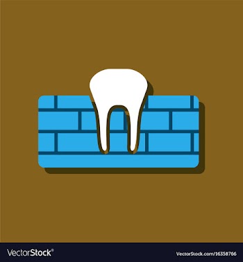 Flat icon design collection tooth and gum in vector image