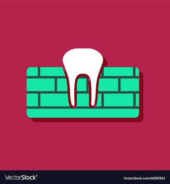 Flat icon design collection tooth and gum in vector image