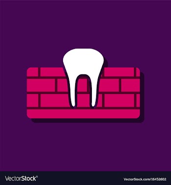 Flat icon design collection tooth and gum in vector image