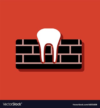Flat icon design collection tooth and gum in vector image