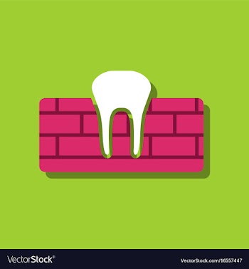 Flat icon design collection tooth and gum in vector image