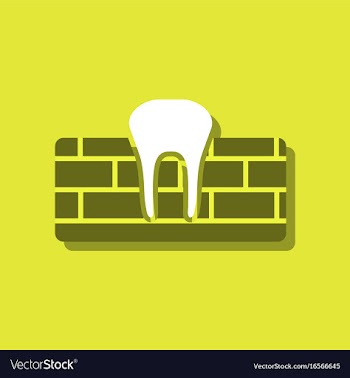 Flat icon design collection tooth and gum in vector image