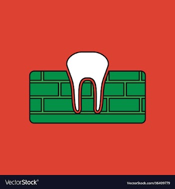Flat icon design collection tooth and gum vector image