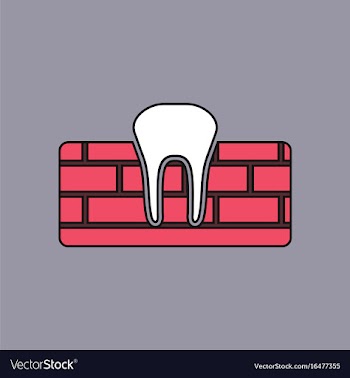 Flat icon design collection tooth and gum vector image