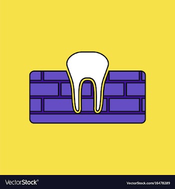 Flat icon design collection tooth and gum vector image
