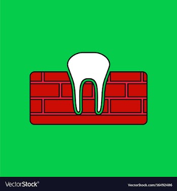 Flat icon design collection tooth and gum vector image