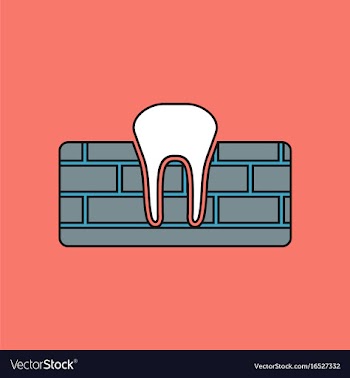 Flat icon design collection tooth and gum vector image
