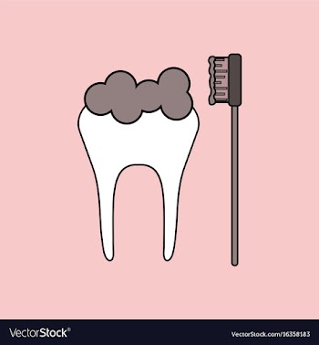 Flat icon design collection tooth and toothbrush vector image