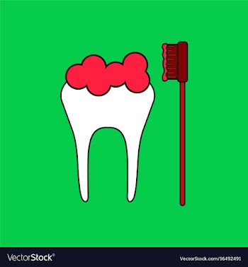 Flat icon design collection tooth and toothbrush vector image
