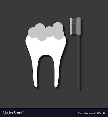 Flat icon design collection tooth and toothbrush vector image