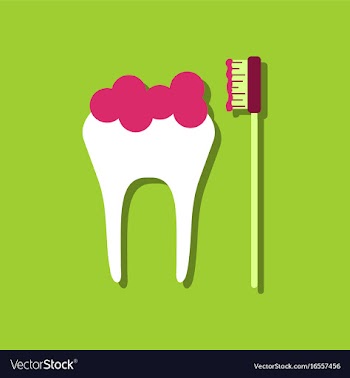 Flat icon design collection tooth and toothbrush vector image