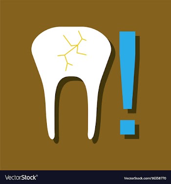 Flat icon design collection tooth fracture in vector image