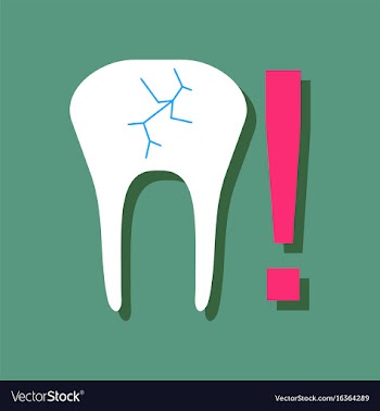 Flat icon design collection tooth fracture in vector image