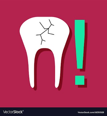 Flat icon design collection tooth fracture in vector image