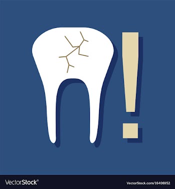 Flat icon design collection tooth fracture in vector image
