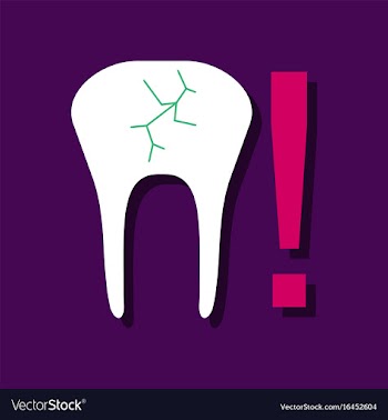Flat icon design collection tooth fracture in vector image