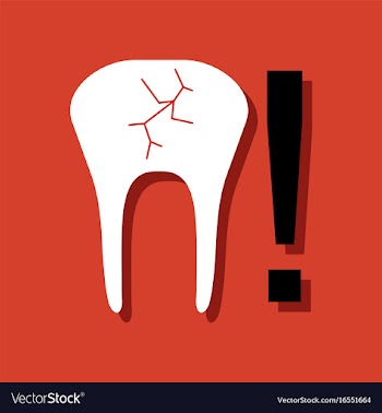 Flat icon design collection tooth fracture in vector image