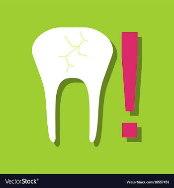 Flat icon design collection tooth fracture in vector image