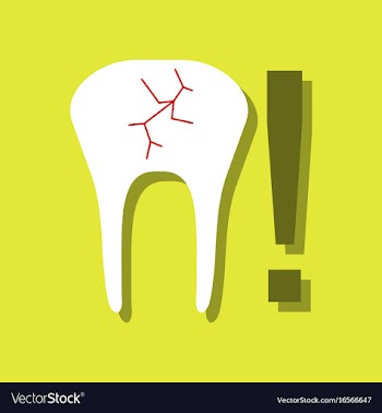 Flat icon design collection tooth fracture in vector image