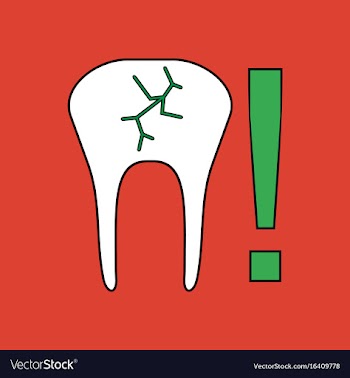 Flat icon design collection tooth fracture vector image