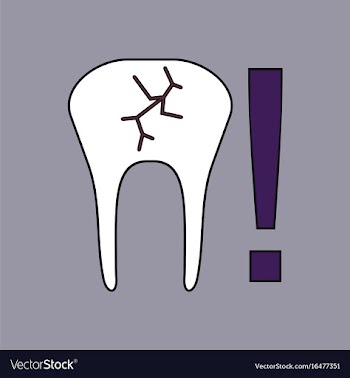 Flat icon design collection tooth fracture vector image