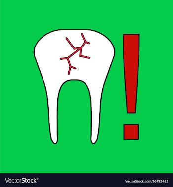 Flat icon design collection tooth fracture vector image