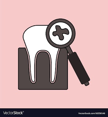 Flat icon design collection tooth with a vector image