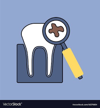 Flat icon design collection tooth with a vector image