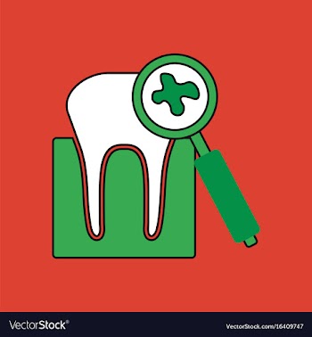 Flat icon design collection tooth with a vector image
