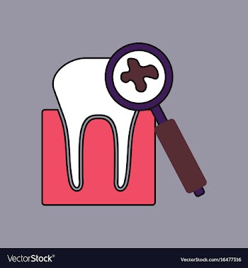 Flat icon design collection tooth with a vector image