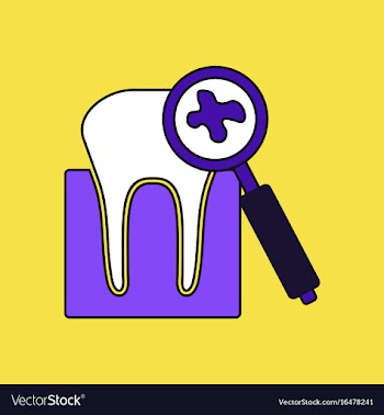 Flat icon design collection tooth with a vector image