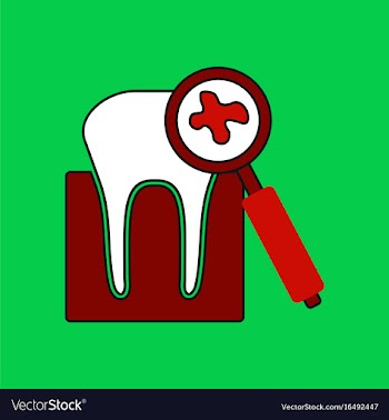Flat icon design collection tooth with a vector image