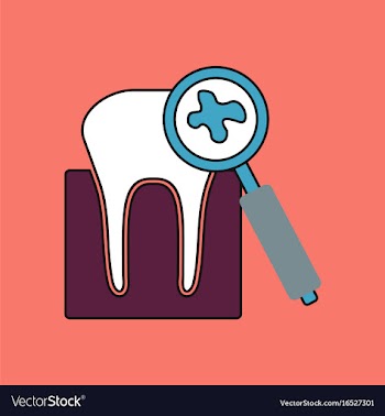 Flat icon design collection tooth with a vector image