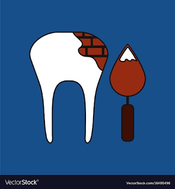 Flat icon design collection tooth with tool vector image