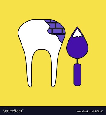 Flat icon design collection tooth with tool vector image