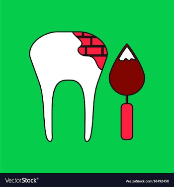 Flat icon design collection tooth with tool vector image